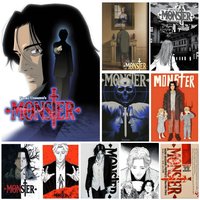 Anime Naoki Urasawa's Monster Anime Poster Self-adhesive Art Waterproof Paper Sticker Coffee House Bar Room Wall Decor