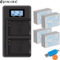 PALO 1800mAh NB-7L NB 7L NB7L Battery + LCD Dual Charger USB Type C Port for Canon PowerShot G10 G11 G12 SX30 Digital Camera
