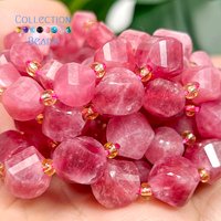 6 8 10mm Natural Stone Beads Strawberry Quartz Faceted Round Beads Loose Beads for Jewelry Making Diy Beading Accessory