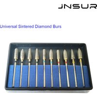 10 pcs/box Dental HP Sintered Diamond Burs KIT Universal Dental Dentistry Burs Cutting Drills Dentist Lab Material Steel Prepare