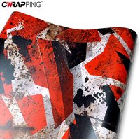Vintage Rust Effect Vinyl Wrap Stickers for Car Film Covering Red Car Wrapping Sticker Geometry Camo Wrap Motorcycles Adhesive