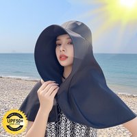 1PCS Summer Women's Sun Protection Sunshade Beach UV Protection Hat Large Brim Face Covering Hat Face Mask Neck Protection Hat