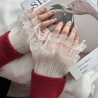 New Multilayer Ruffle Fake Cuff Detachable White Black False Sleeve Cuffs Sweater Cuffs