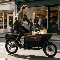AliExpress NONE 2026Hot Kingsong Max Load 120kg 500W 48V 15Ah Dual Battery Lithium Battery Cargo Bike Electric Shopping 16