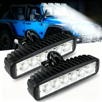 2PCS 18W 6000K White LED Daytime Running Lights DRL Fog Light Spotlights Offroad SUV Truck Car Headlight Replacement Work Lamp