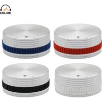 1pc 40mm CNC Machined Solid Aluminum Potentiometer Knob Button Cap Audio AMP CD DAC Radio Turntable Rotary With Rubber Ring