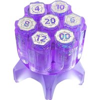 Polyhedral Bullet Dice Set of 7 with Spinning Revolver Cylinder Container for D&D, Sci-Fi, War, or Crime Theme Tabletop Games