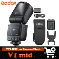 Godox V1 mid TTL HSS Wireless Transmission Speedlite Flash 1/600s-1/20000s Li-ion Round Head Camera Flash for Sony Canon Nikon
