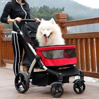 Luxury Dog Stroller Large Space Dog Stroller Foldable Pet Puppy Cat Dogs Strollers Breathable Safety Cats Kittens Pets Cart
