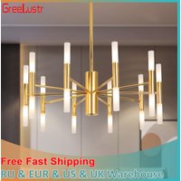 Modern Golden LED Chandelier Hotel Hall Chandeliers Living Room Ceiling Decorative Light Ceiling Light Indoor Lighting Fixtures