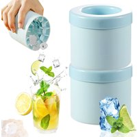 New Ice Bucket Silicone Round Cylinder Ice Cube Mold With Lid Ice Maker Homemade DIY Refrigerator Freeze Creative Ice Cube Molds