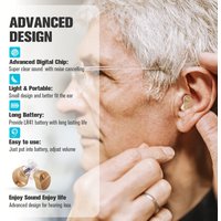 Hearing Aids, Hearing Aids for Seniors, Invisible Hearing Aids, Hearing Aid Amplifier With 3 Sizes of Ear Tips, Mini Hearing Aid