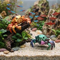 3D Printed Multi-Joint Movable Flexi Crab Mini Statue Cute Cartoon Marine Organisml Figurine Toy Home Decoration Birthday Gift
