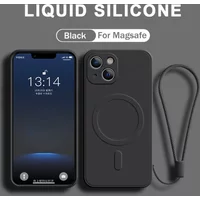 Official Magnetic Case for IPhone 16 14 11 12 13 Mini 15 Pro Max 8 Plus X XR XS MAX Phone Soft Magsafe Protector Lanyard Cover