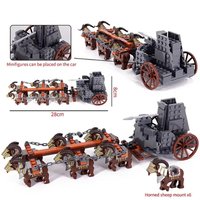 Mini Middle Ages Lord Rings Medieval Dwarf Wild Boar Goat Chariot Army Figures Building Blocks Bricks Kids Toys Christmas Gift