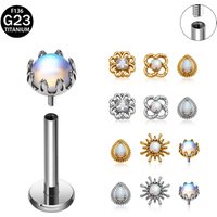 ASTM F136 Titanium16G Marquise Colored Zircon Ear Studs Cartilage Helix Lip Stud Earring Piercing Flat Back Body Jewelry