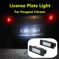 2PCS Error Free White LED Car License Plate Light Bulbs Accessories For Peugeot 407 308 3008 207 307 106 Citroen C2 C3 C4 C5 C8