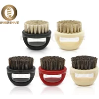 Professional Boar Bristle Ring Beard Brush Men Shaving Brush Portable Barber Beard Brushes Mustache Tools Cleaning Hair Brush