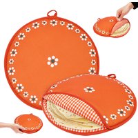 2 Pcs 30cm Tortilla Warmer Pouch Heat Resistant Round Burrito Cloth Bag Reusable Microwave Pancake Thermal Bag Insulation Cover