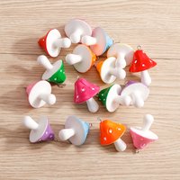 Tusember 5pcs 3D Cartoon Mushroom Charms Pendants of Necklace Bracelet Keychain Earrings DIY Handmade Jewelry Making Accessories