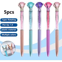 Set of 5 Diamonds Pens Elegant Crystal Topped Writing Instruments for Gifting, Office, and Special Occasions