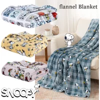Snoopy Blanket Coral Velvet Air Conditioning Bed Sheet Cartoon Cute Air Conditioning Blanket Office Nap Shawl Soft Sofa Blankets