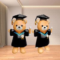 61-inch Graduation Certificate Bear Aluminum Foil Balloon 3D Standing Cute Bear Balloon Perfect for Graduation Party Decoration