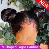 New Trend Lagos Hairline Sliky Bone Straight 360 HD Lace Frontal Human Hair Wigs 400 Density For Women Wear And Go Pre Plucked