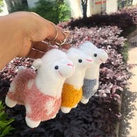 12cm Sheep Alpaca Plush Toy Animal Stuffed Toys Key Chain Dolls Car Keychain Bag Pendant Gift For Women