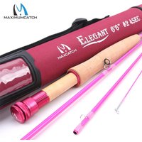 Maximumcatch 2wt/5wt 6'6''/9'0'' Women Pink Fly Fishing Rod Medium-Fast with Extra Hard Rod Tube