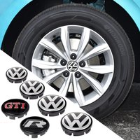 4PCS 56mm 65mm Car Wheel Center Hub Caps Cover Badge Auto Decoration Accessories For VW Volkswagen Golf Polo Jetta Passat Touran