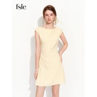 FSLE Women's 2026 Summer New Arrival French Off-Shoulder Waist-Tight Sleeveless Dress Slim Fit Mini A-Line Skirt Dating Dress