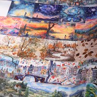 Mr.Paper kawaii Healing Journey Series Large Size Aquascape Tape scrapbooking tape sticker stationery supplies washi tape set