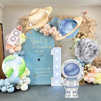 Astronaut Rocket Planet Cutouts Cardboard Astronaut Foam KT Board for Outer Space Birthday Party Backdrops Baby Shower Decor