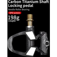 AliExpress NONE KINAN Bicycle Locking Pedals 189 Grams 94x69MM Carbon Fiber Body Titanium Alloy Axis With Tools For Road Bicycles Accessories