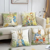 Cartoon p-peter r-rabbit Pillow Case Living Room Accent Couch Back Support Square Lounge Restful Nap Companion