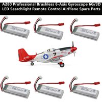 A280 Professional Brushless 6-Axis Gyroscope 6G/3D LED Searchlight RC Remote Control AirPlane Spare Parts 7.4V 600Mah Battery
