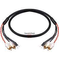 Audio 2RCA Cable with Ground Wire Black tape player LP Vinyl Record Player Amplifier Chassis Gold Plated plug