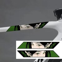 2D Flat Anime Eye Motorcycle Sticker Waterproof Vinyl Decal for Road Bike MTB Frame Down Tube JDM Personalized Decor