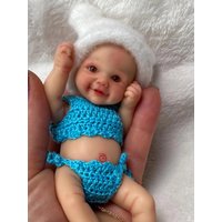 6 Inch Solid Silicone Reborn Doll Girl And Boy Lifelike Newborn Baby Cute Doll For Children Birthday Gifts