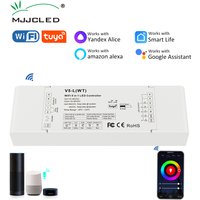 Tuya LED Controller Wifi RGB CCT RGBWW RGBCCT 5 in 1 LED Strip Light Dimmer Smart Life App Voice Controller 12V 24V 36V 48V 30A