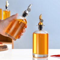 Kitchen Olive Oil Dispenser Glass Bottle Automatic Opening Oil Vinegar Dispenser Coffee Syrup Container Cooking Antidrip Bottle