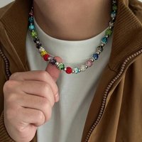 IngeSight.Z Exquisite Colorful Rhinestone Beads Chain Necklace Women Men Vintage Luxury Wedding Party Clavicle Chain Y2K Jewelry