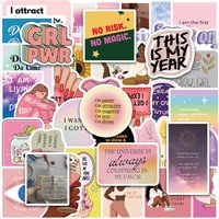 50Pcs Empowering Vision Board Girl Motivational Vision Graffiti Stickers Waterproof DIY Decals for Guitar Notebooks