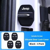 2/4PCS Car Door Lock Buckle Silicone Anti-Collision Protective Cover for Jeep Wrangler Grand Cherokee Renegade Compass Gladiator
