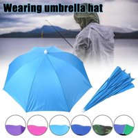 Summer Foldable Headwear Umbrella Portable Waterproof Fishing Hat Hands-Free Rain Hat Hiking Camping Camouflage Umbrella Adult