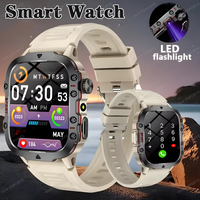 New Outdoor Military Man Smart Watch 2025 Heart Rate Bluetooth Call Health Monitor LED Lighting Waterproof Men Women Smartwatch