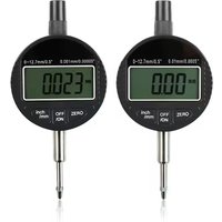Digital dial gauge, 0-12.7/25.4mm range indicator, 0.01mm/0.005", 0.001mm/0.0005" precision tool, dial gauge tester indicator