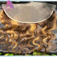 P427 Honey Blonde Highlight 13x4 Transparent Lace Frontal Human Hair Body Wave Ombre Colored Full End Brazilian Virgin Hair 150%