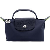 LONGCHAMP Recycled Canvas With Leather Dumpling Bag Handbag Small Women's Dark Blue 34175919P68